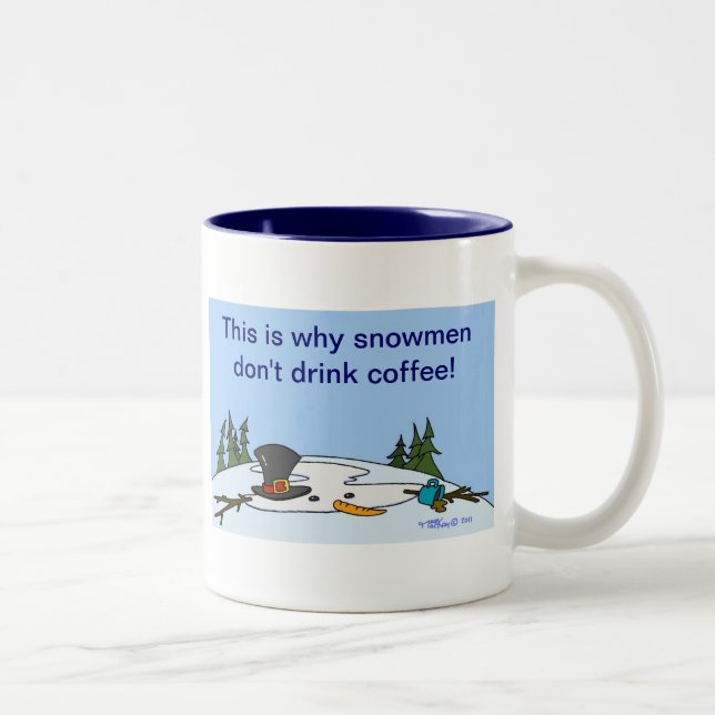 Deshalb trinken Schneemänner nicht Kaffee! Zweifarbige Tasse (Rechts)