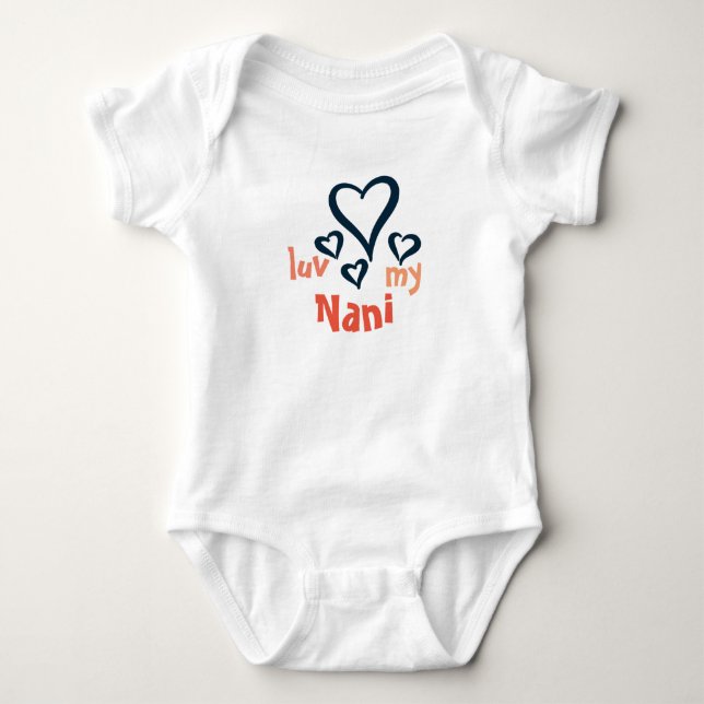 Desi Baby Onsie - Luv mein Nani 1 Baby Strampler (Vorderseite)