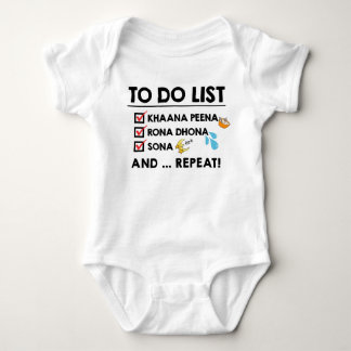 Desi Baby To Do List! (Essen, Schrei, Schlaf) Baby Strampler