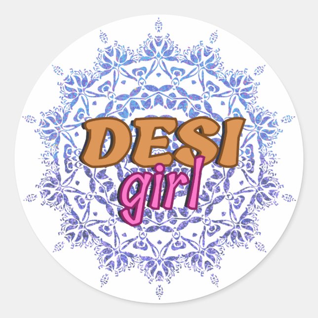 Desi Girl Chakra Swag Runder Aufkleber (Vorderseite)