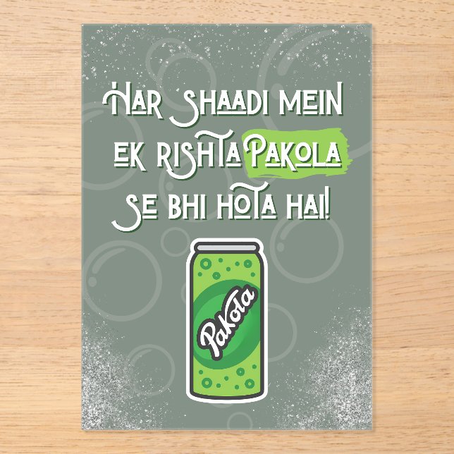 Desi-Hochzeit  Acryleinladungen (Vorderseite)