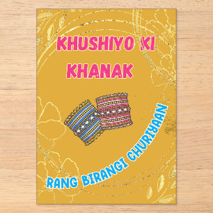 Desi-Inder Pakistani Hochzeit Mehndi Acryleinladungen