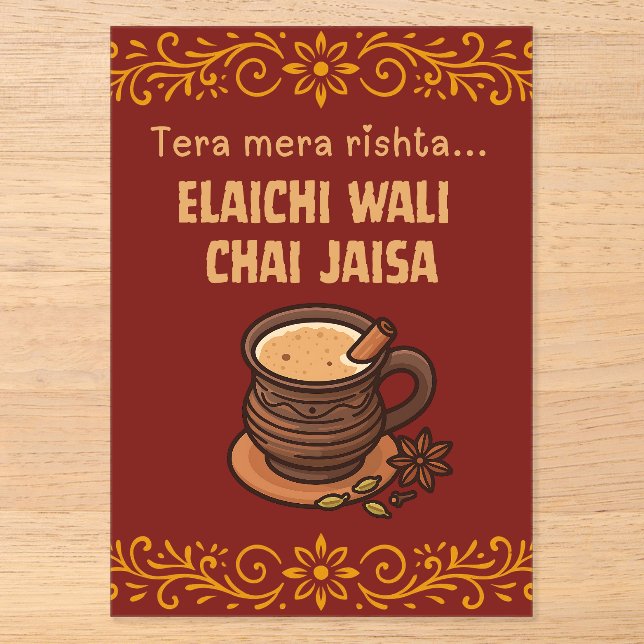 Desi Indian Pakistani Wedding Mehndi Food Sign Acryleinladungen (Vorderseite)