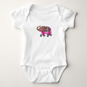 Desi-Indianer niedlicher bunter Cartoon-Elefant Baby Strampler