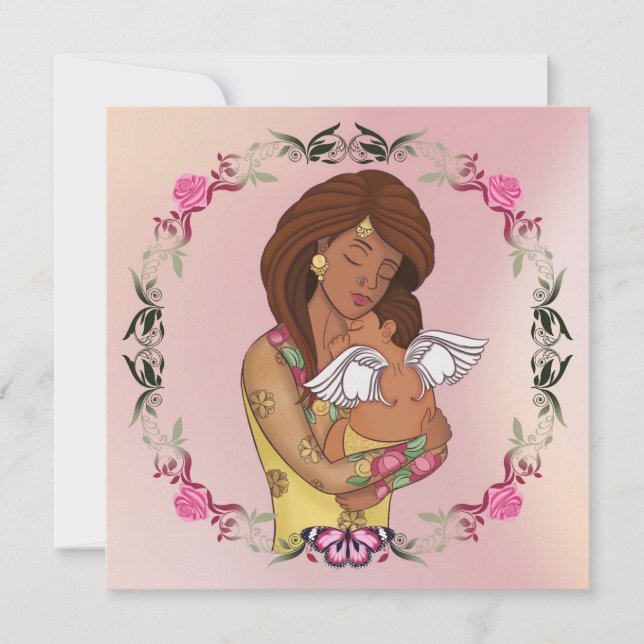 Desi mom holding her angel baby karte (Vorderseite)