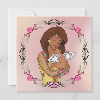 Desi mom holding her angel baby karte