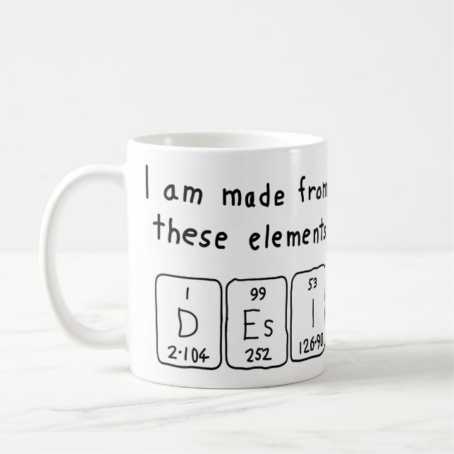Desi Namen-Tasse periodischer Tabelle Kaffeetasse (Links)