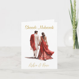 Desi Wedding Congratulation Card Dankeskarte
