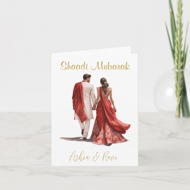 Desi Wedding Congratulation Card Dankeskarte (Vorderseite)