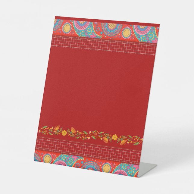 Desi Wedding Style Deep Red Design Sockelschild (Vorderseite)