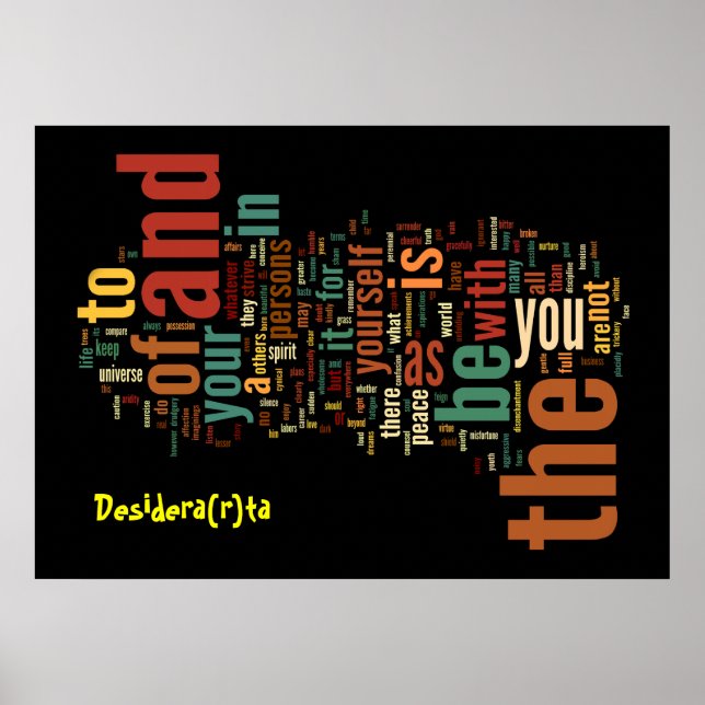 Desidera(R) ta Word Art poster print (Vorne)