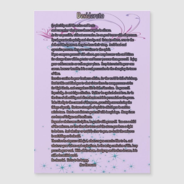Desiderata 12x18 Magnete (Vorderseite)