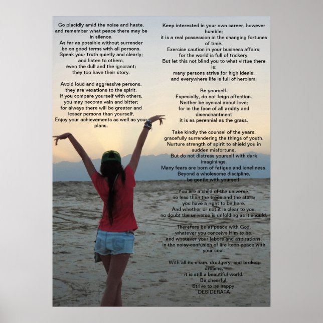 Desiderata 18 by 24 poster (Vorne)