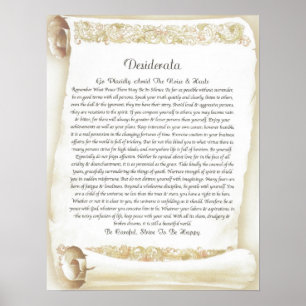 DESIDERATA antike florentinische Rolle Poster