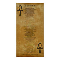 Desiderata auf Pergament Blick Hintergrund Ankh