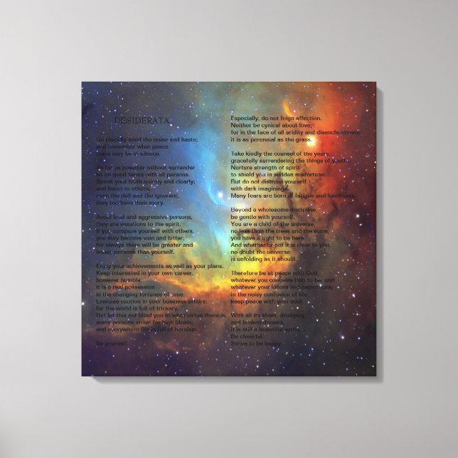Desiderata auf Tulip Galaxy Leinwanddruck (Vorderseite)