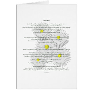 Desiderata avec des marguerites