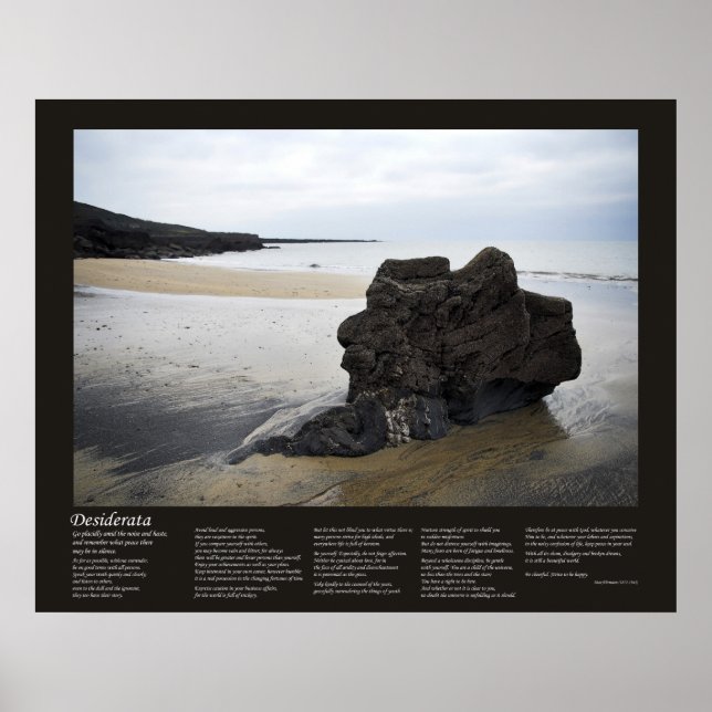 Desiderata - Beach Rock Poster (Vorne)