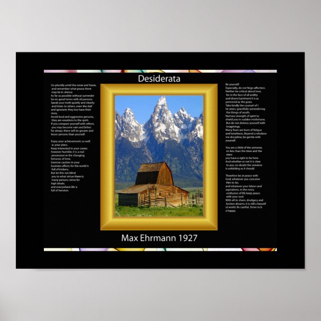 DESIDERATA Bergstallplakate Poster (Vorne)