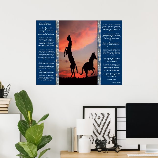 Desiderata Black Stallone silhouette Posters (Bureau à domicile)