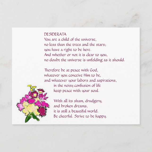 DESIDERATA Bright Bouquet Postkarte (Vorderseite)