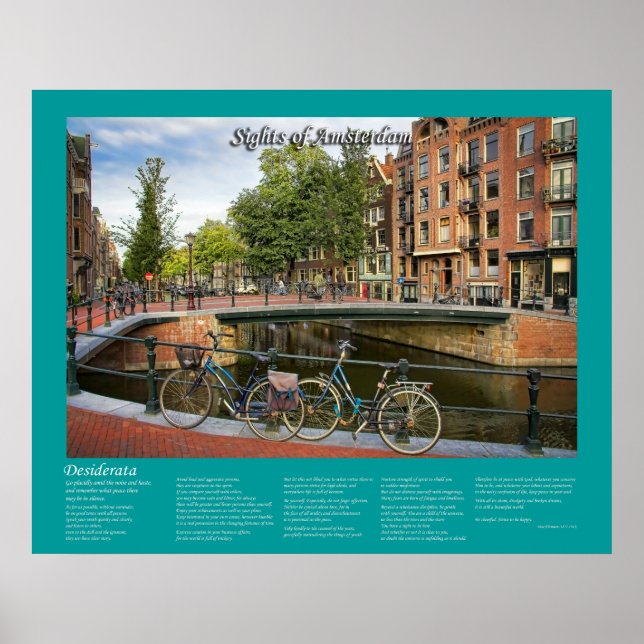 Desiderata - Canal Crossing and Bikes Poster (Vorne)