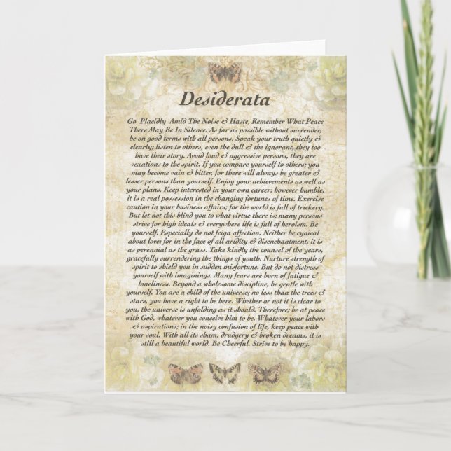 DESIDERATA Card=Schmetterlinge Karte (Vorderseite)