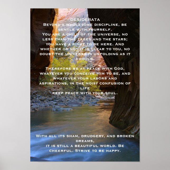 DESIDERATA Cave Posters Poster (Vorne)