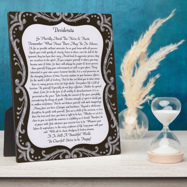 Desiderata Chalk Art Fotoplatte (Seite)