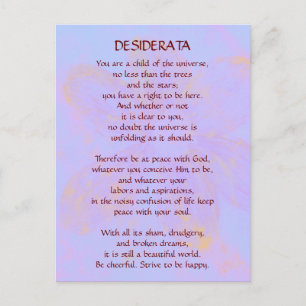 DESIDERATA Changement de carte postale