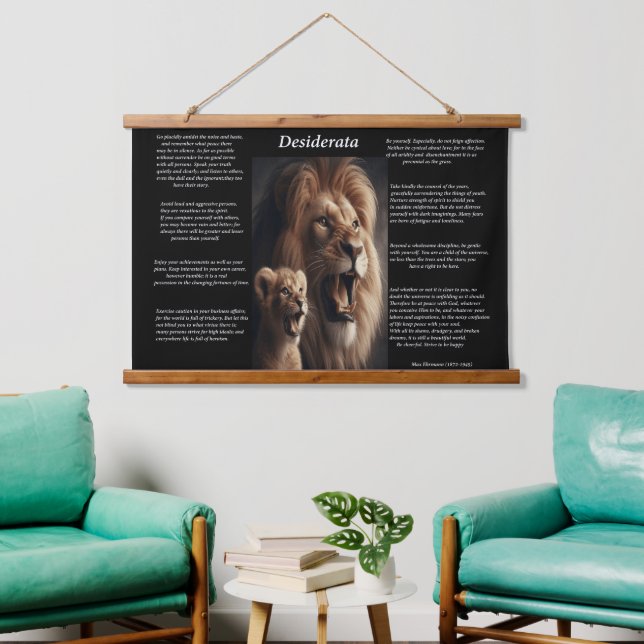 Desiderata: Cubs spielen Nuzzle Wandteppich Mit Holzrahmen (Wohnzimmer)