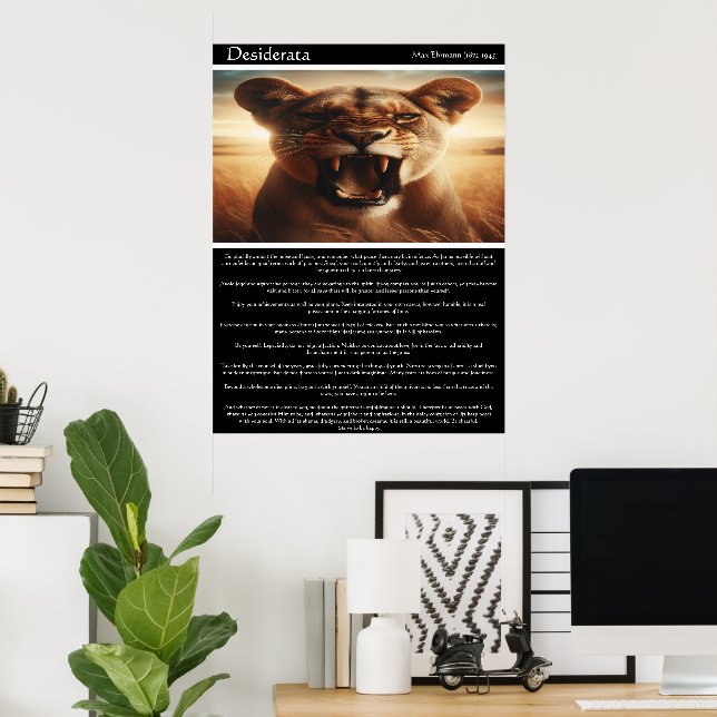 Desiderata: Der ungezähmte Geist Poster (Heimbüro)