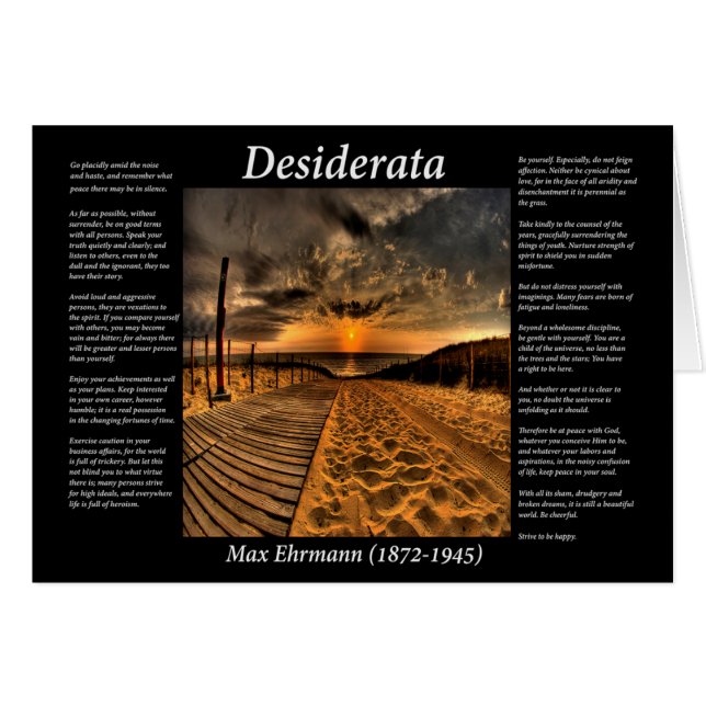 Desiderata des Ozeans und ein bewaldeter Steg (Vorderseite (Horizontal))