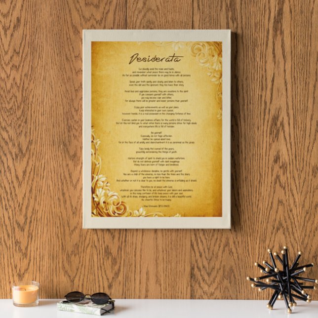 Desiderata "Desired Things" auf Vintagem Pergament Poster (Von Creator hochgeladen)