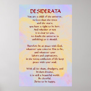 DESIDERATA, die Gänseblümchenplakat ändern Poster
