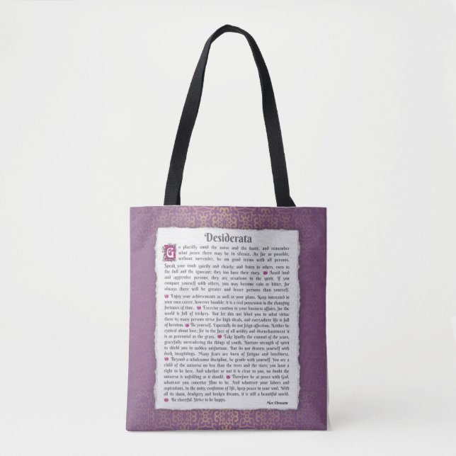 Desiderata - Dinge erwünscht Tasche (Vorderseite)