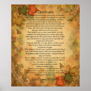 Desiderata "erwünschte Dinge" Herbstblätter Poster