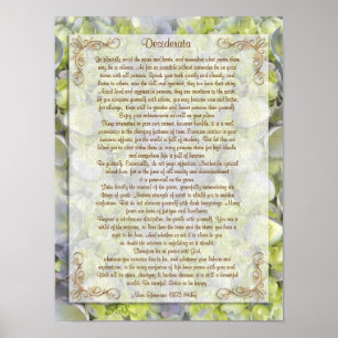 Desiderata "erwünschte Dinge", Prosa Poster