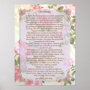 Desiderata "erwünschte Dinge", Prosa Poster