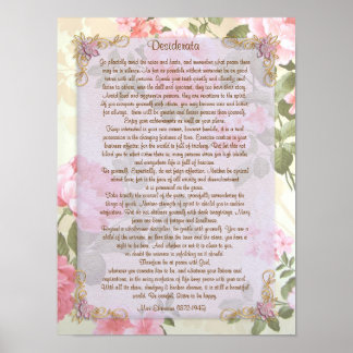 Desiderata "erwünschte Dinge", Prosa Poster