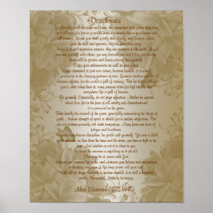 Desiderata "erwünschte Dinge", Prosa Poster