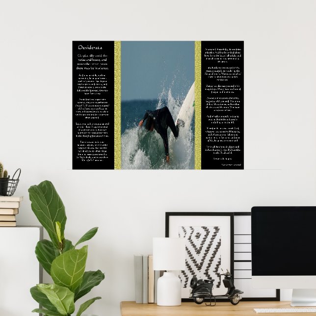 Desiderata Falling Surfer Posters Poster (Heimbüro)