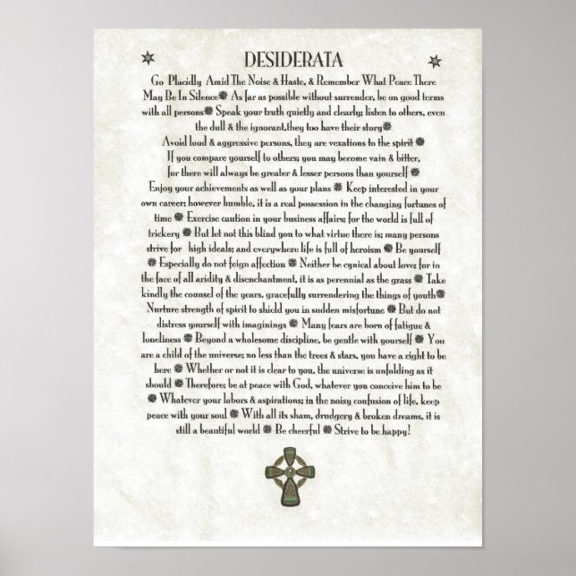 DESIDERATA Fan Crucifix Poster (Vorne)