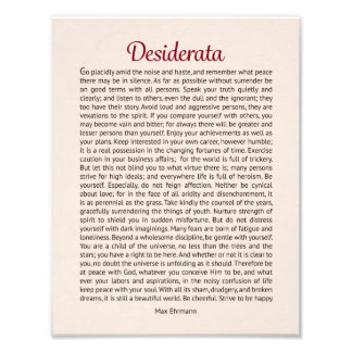 Desiderata Fotodruck