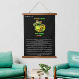 Desiderata Frog, der auf der Erde hält Wandteppich Mit Holzrahmen