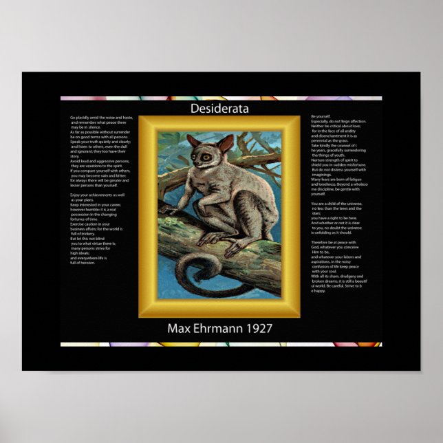 DESIDERATA Galago Posters Poster (Vorne)