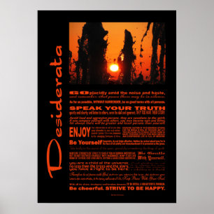 Desiderata-Gedicht Fontain Wasser am Poster