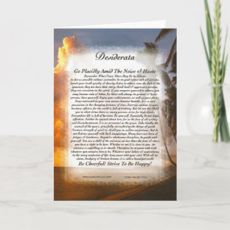DESIDERATA Gedicht-Karten-maximaler Karte