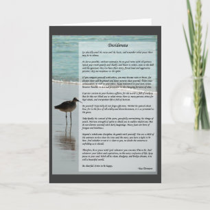 Desiderata Gedicht - Möwe am Strand Szene Karte