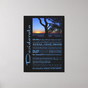 Desiderata Gedicht Schöner Sonnenuntergang #1 Leinwanddruck